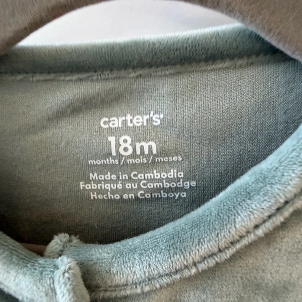 NWOT Carter's Soft Teal Cozy Footie